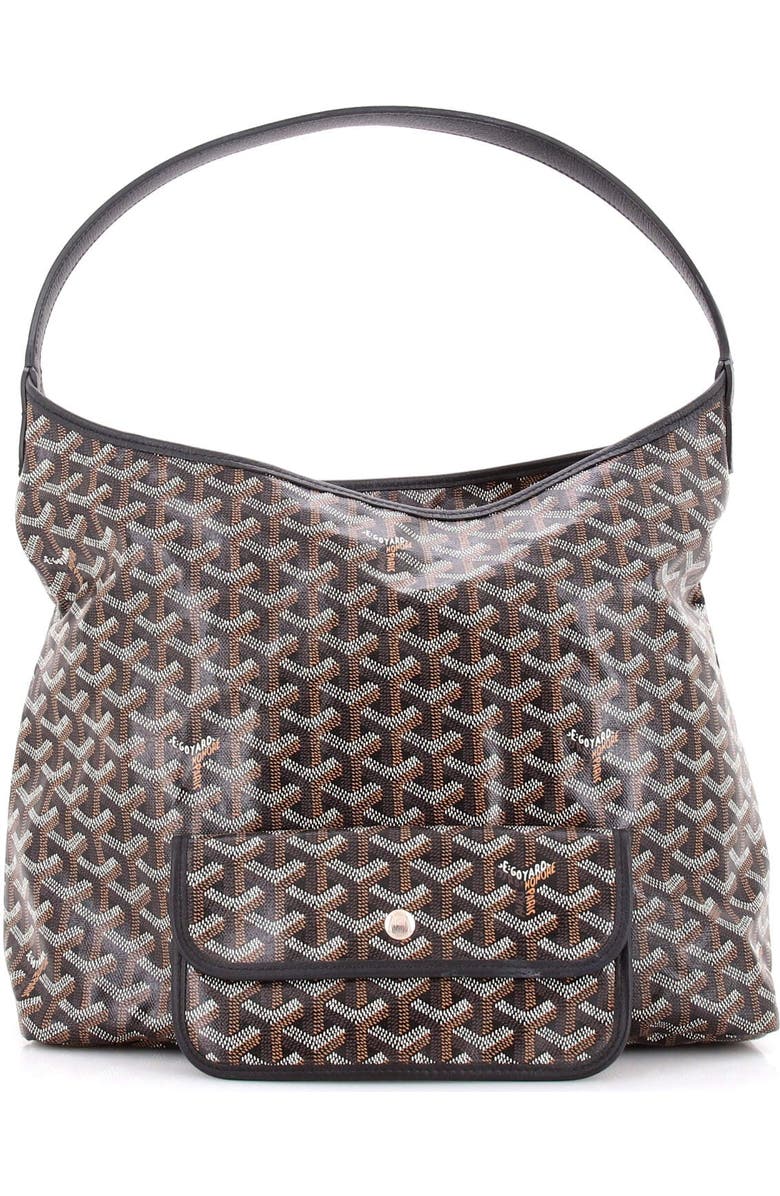 Pre-Owned Goyard Boheme Hobo Coated Canvas, Alternate, color, Black