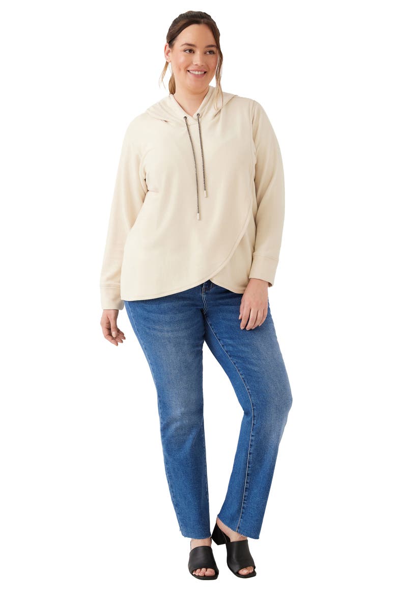 Rhinestone Crossover Hoodie, Alternate, color, ECRU