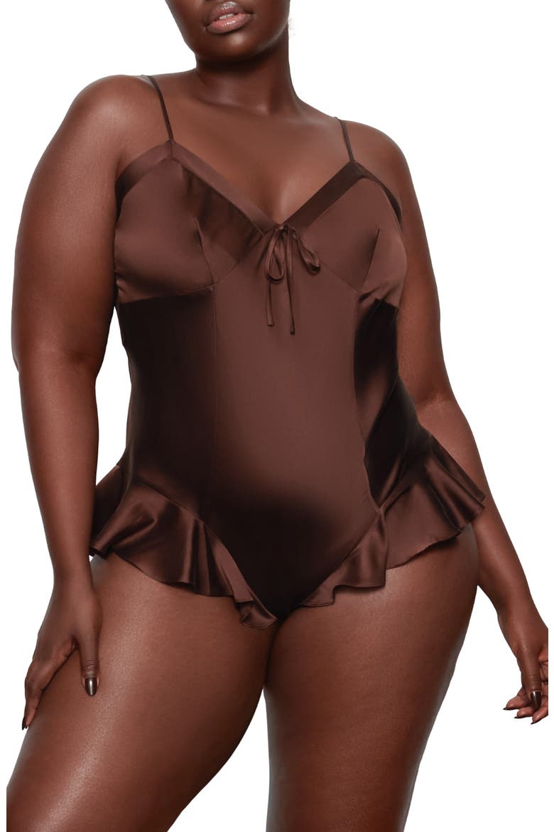 Stretch Silk Teddy, Main, color, COCOA