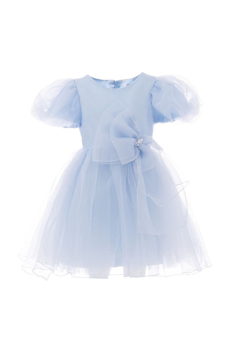 Tulleen Bow Organza Dress, Alternate, color, Blue