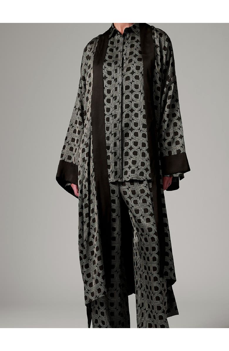 DAY Birger et Mikkelsen Rani Geometric Print Maxi Length Robe, Alternate, color, Black