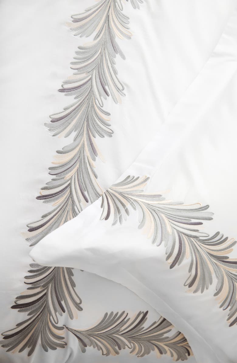 MELANGE HOME Ava Embroidered Duvet Cover & Sham Set, Alternate, color, Grey/ White