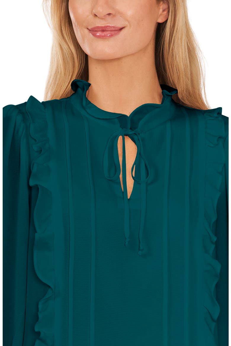 Ruffle & Pintuck Blouse, Alternate, color, PEACOCK TEAL