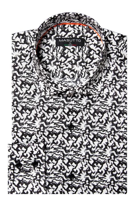 Tommaso Print Button-Up Long Sleeve Shirt