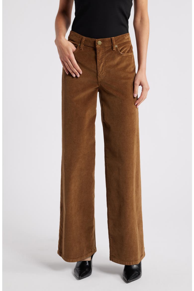 Le Slim Palazzo Corduroy Pants, Main, color, TOAST