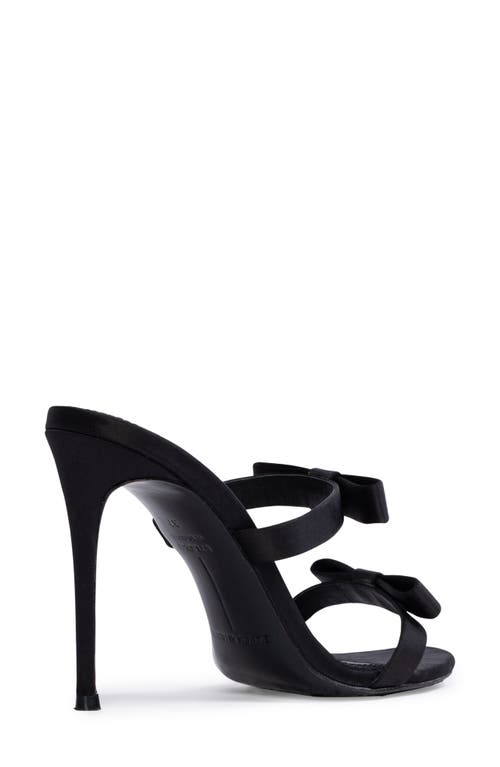 Black Suede Studio Chic Slide Sandal In Black Satin