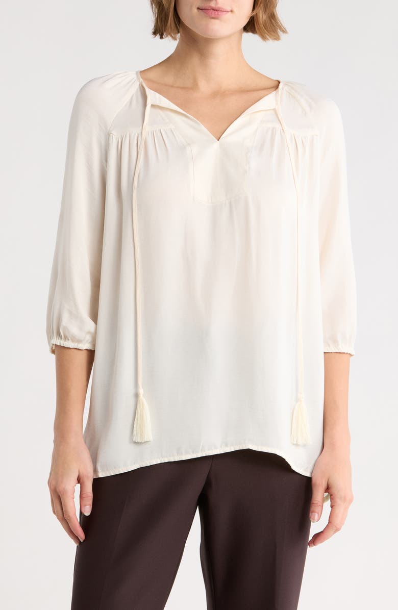 Tart Fion Tie Neck Top, Main, color, Gardenia