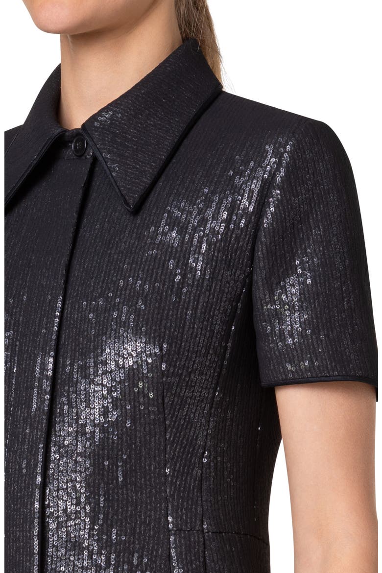 Sequin Shirtdress, Alternate, color, BLACK