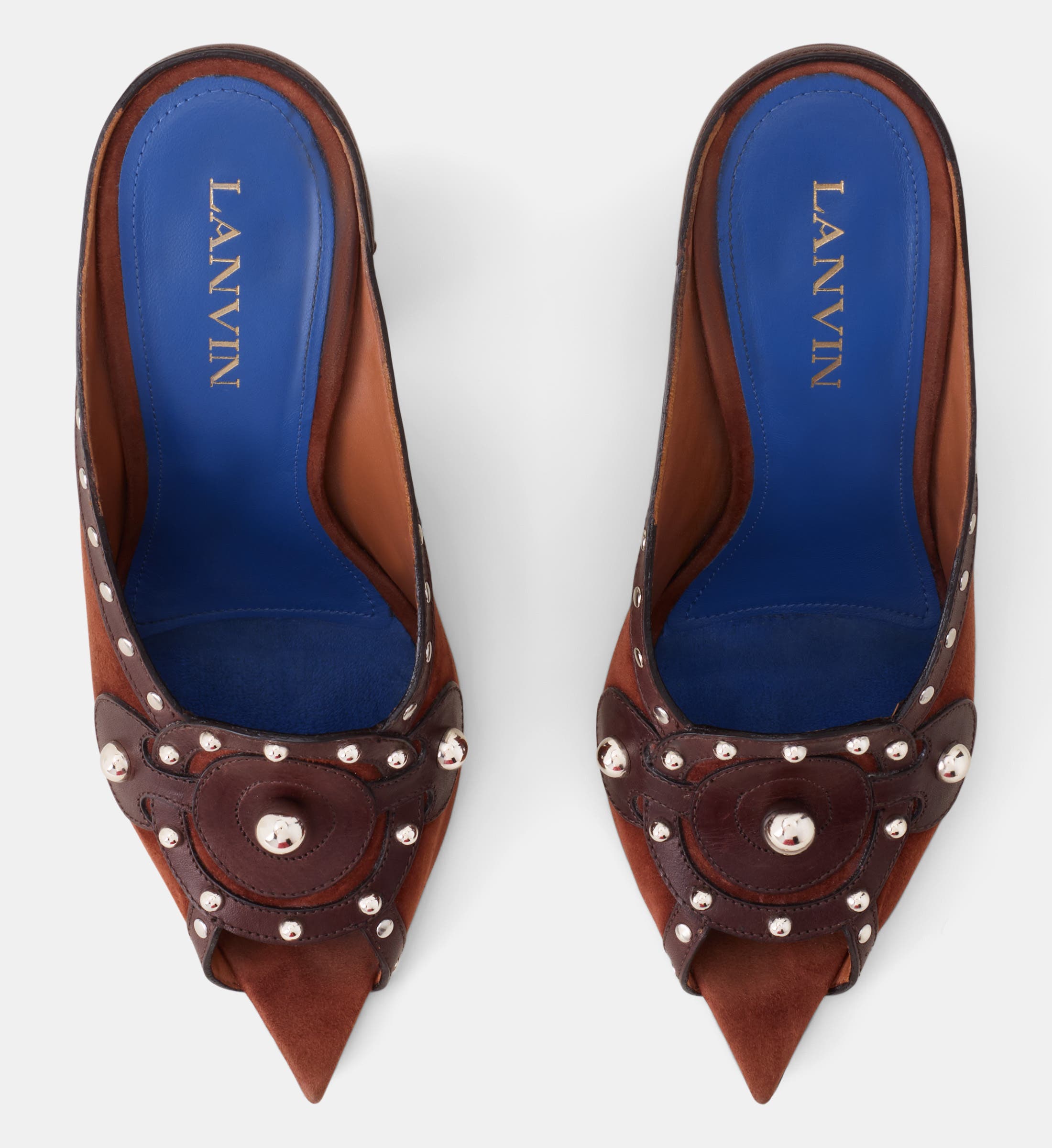 Lanvin Eclipse Arch Heeled Mule, Alternate, color, Brown
