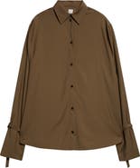 TOTEME Monogram Embroidered Flannel Pajama Top