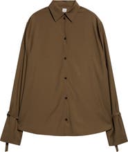 TOTEME Monogram Embroidered Flannel Pajama Top