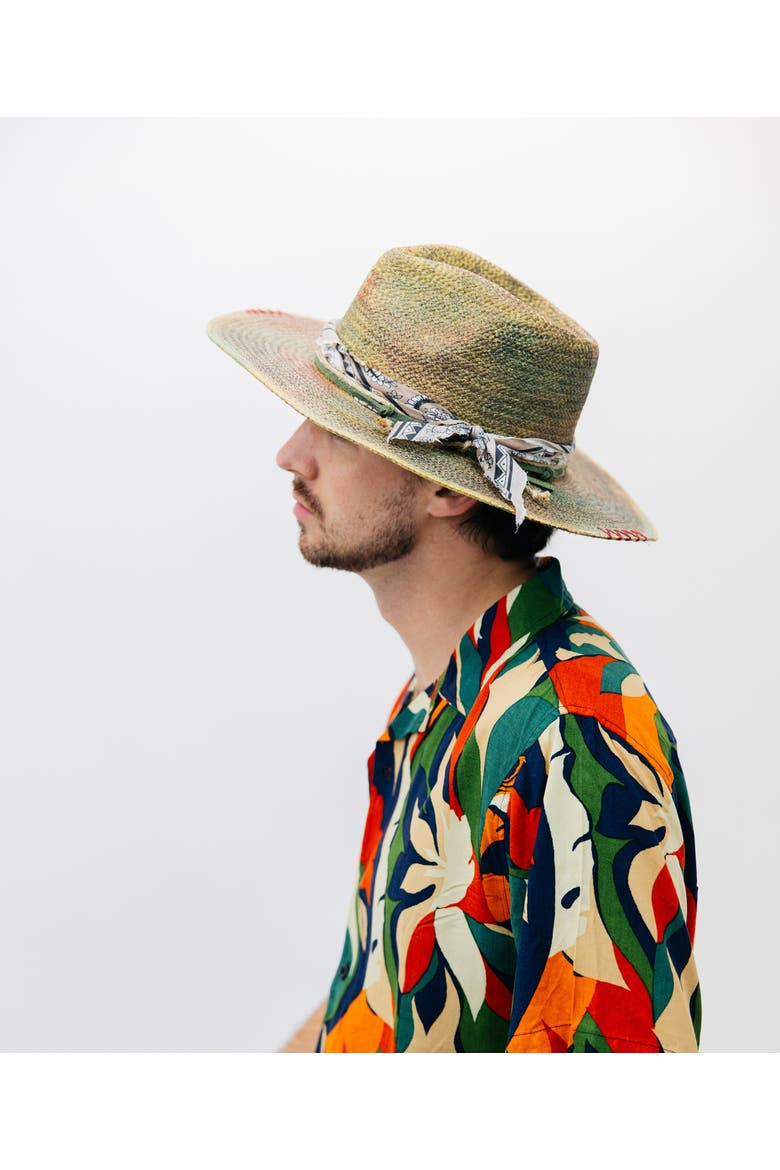 Peidmont Straw Hat, Alternate, color, GREEN