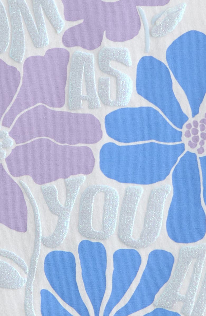 Tucker + Tate Kids' Flutter Sleeve Cotton Graphic T-Shirt, Alternate, color, White Glitter Bloom