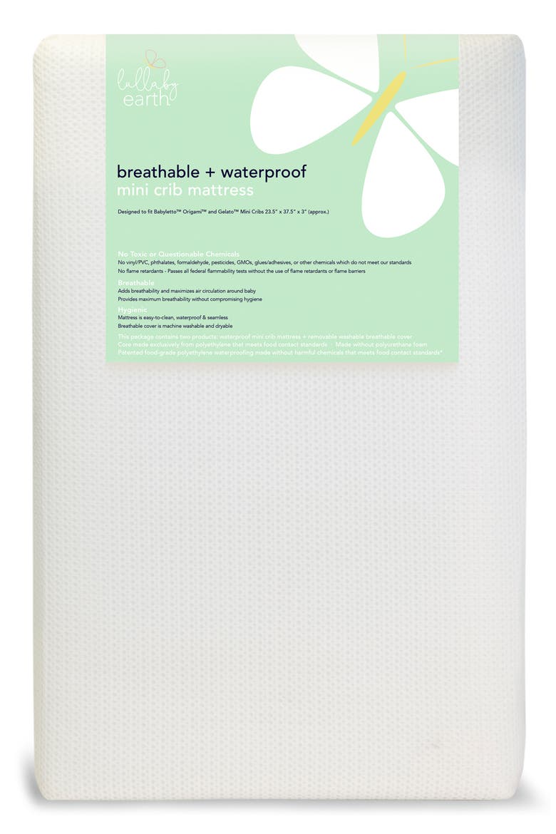 Breathable Lightweight Mini Crib Mattress, Main, color, WHITE
