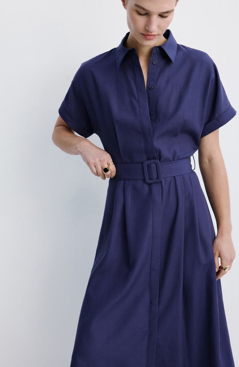 MANGO Short Sleeve Shirtdress, Alternate, color,