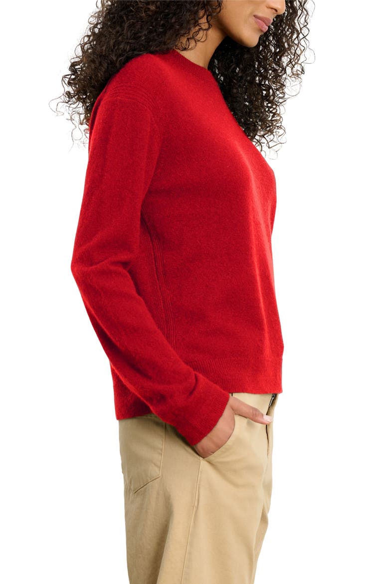 Crystal Cashmere Crewneck Sweater, Alternate, color, RED
