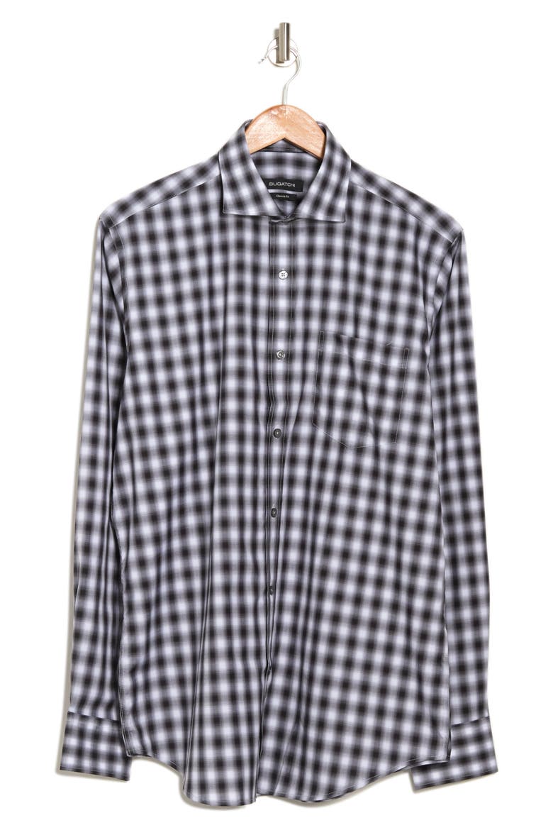 Classic Fit Cotton Plaid Print Button-Up Shirt, Alternate, color, GRAPHITE