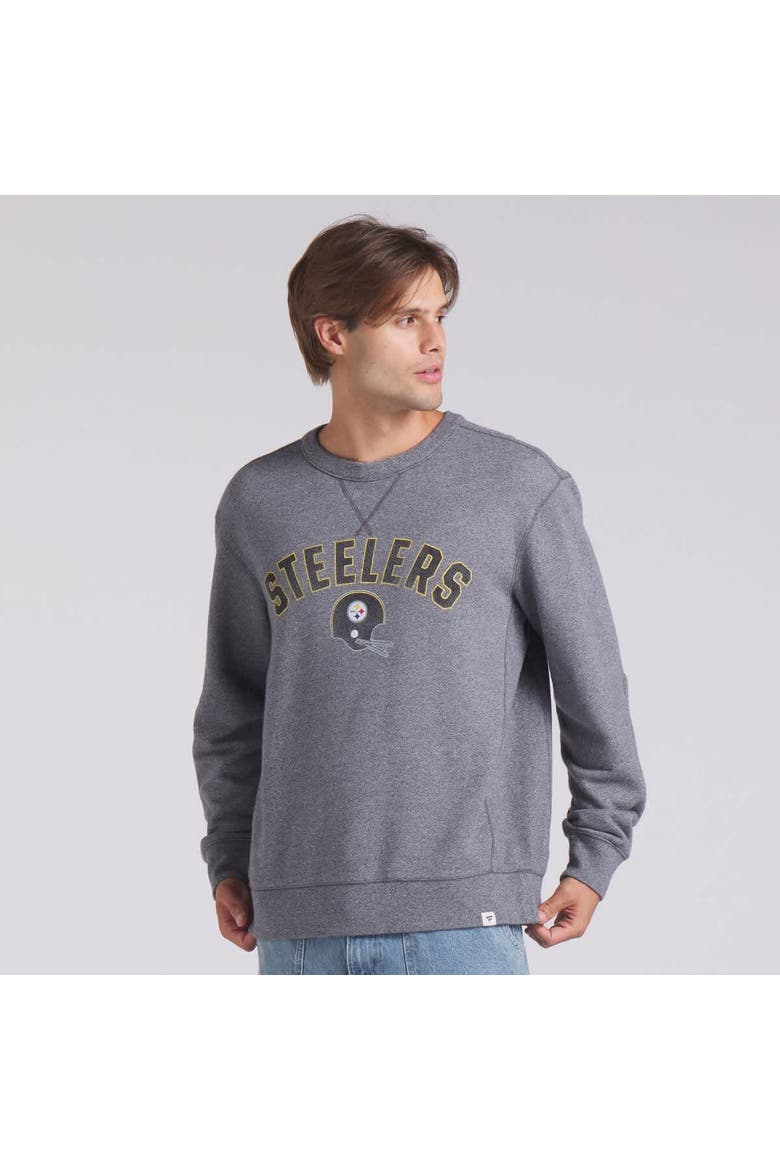 Men's Fanatics  Heather Gray Pittsburgh Steelers Loop Terry Pullover Sweatshirt, Alternate, color, Heather Gray