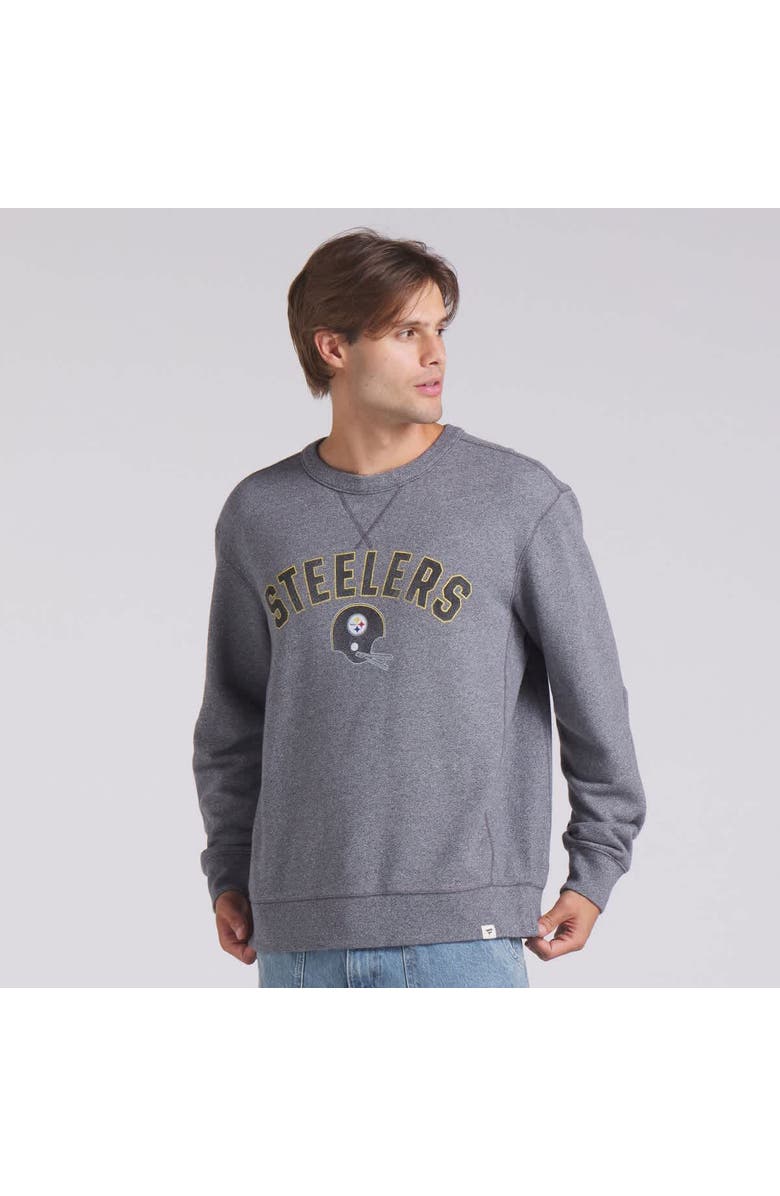 FANATICS Men's Fanatics Heather Gray Pittsburgh Steelers Loop Terry Pullover Sweatshirt, Alternate, color, Heather Gray