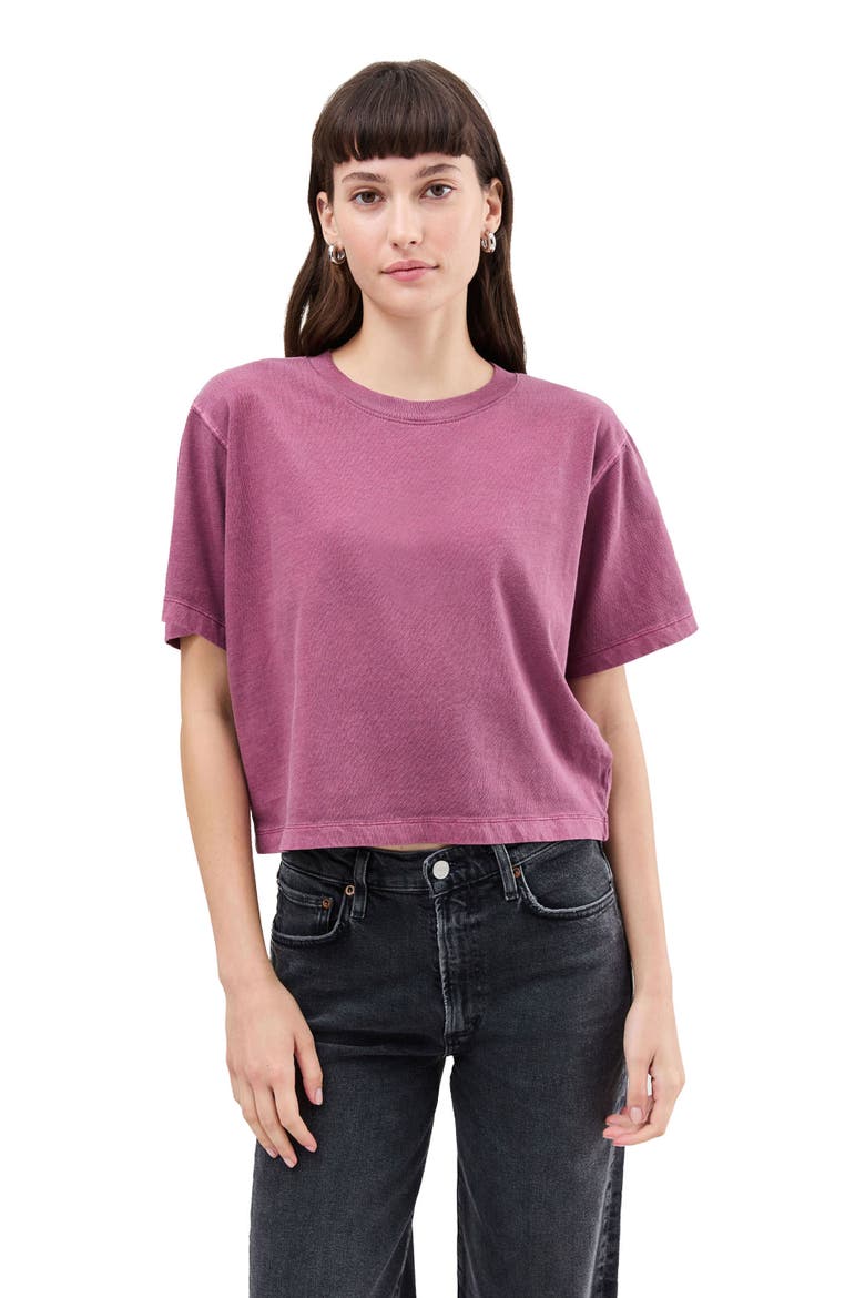 The Relaxed Crop Tee, Main, color, Burgundy