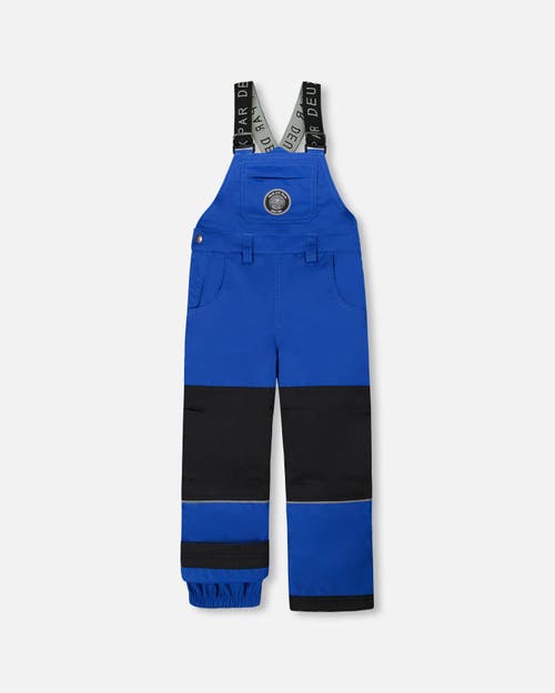 Deux Par Deux Boy Solid Play Overall Snow Bib In Blue