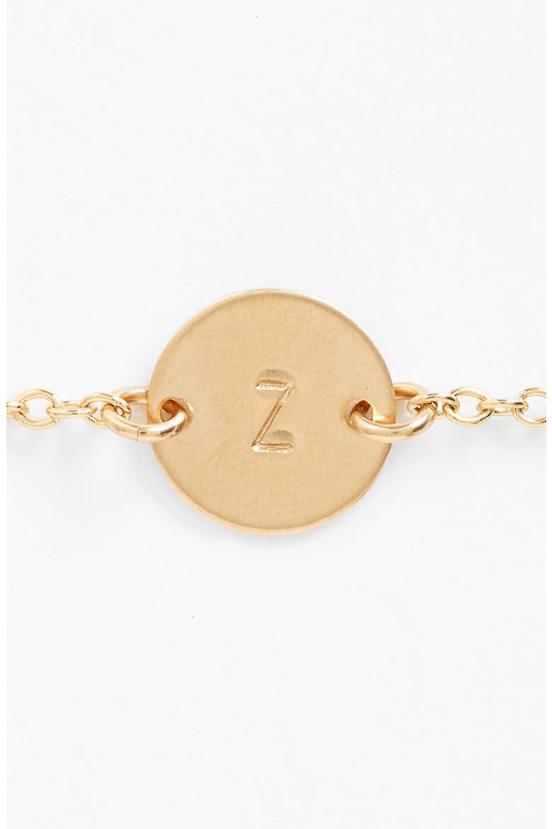 Initial Mini Disc Bracelet, Alternate, color, 14K GOLD FILL Z