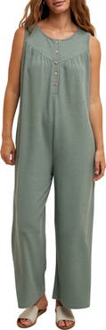 WISHLIST Rib Knit Wide Leg Jumpsuit