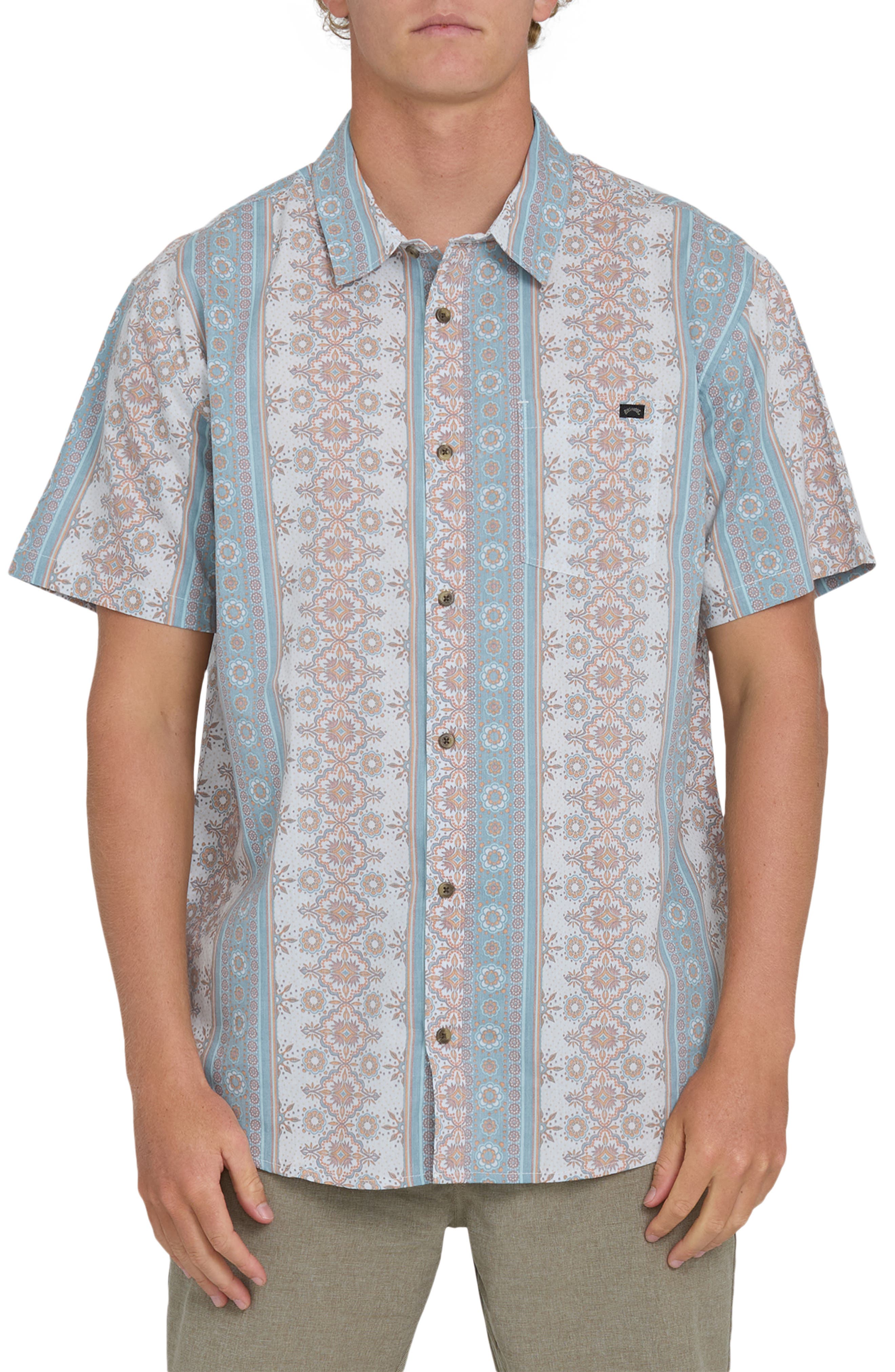 Sundays Short Sleeve Cotton Blend Button-Up Shirt - image 3