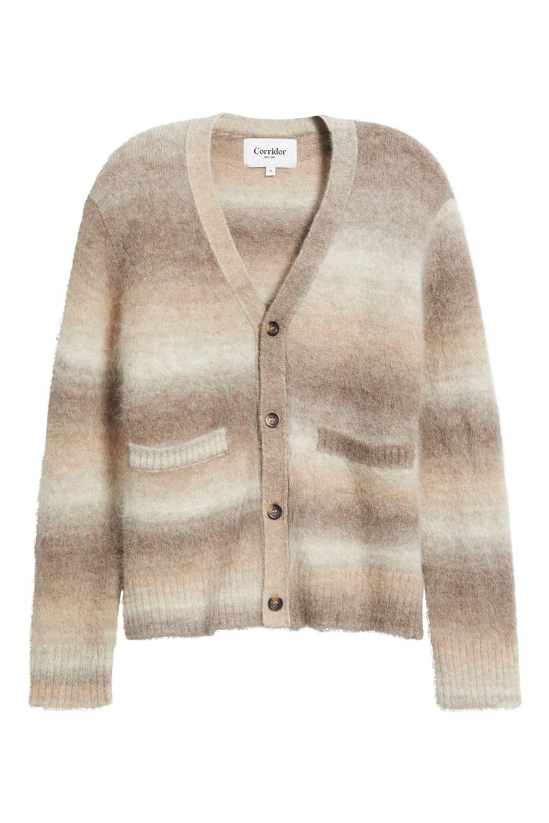 Ombré Stripe Cardigan, Main, color, NATURAL