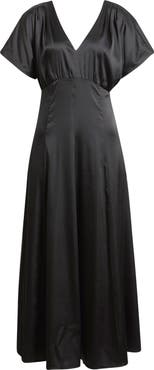 Chelsea28 Seamed Stretch Satin Maxi Dress