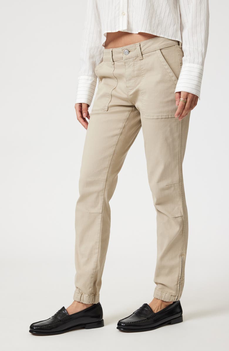 Mavi Jeans Ivy Mid Rise Slim Twill Utility Pants, Alternate, color, Tidal Foam Flex Blue