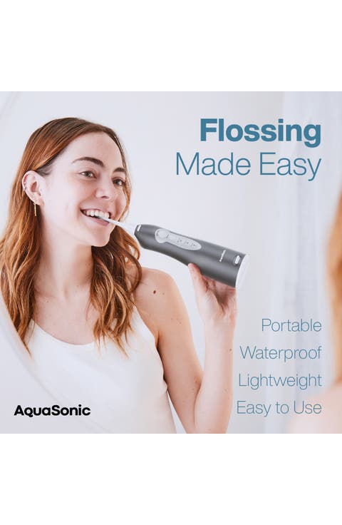 Aqua Flosser Cordless Rechargeable Water Flosser in Black