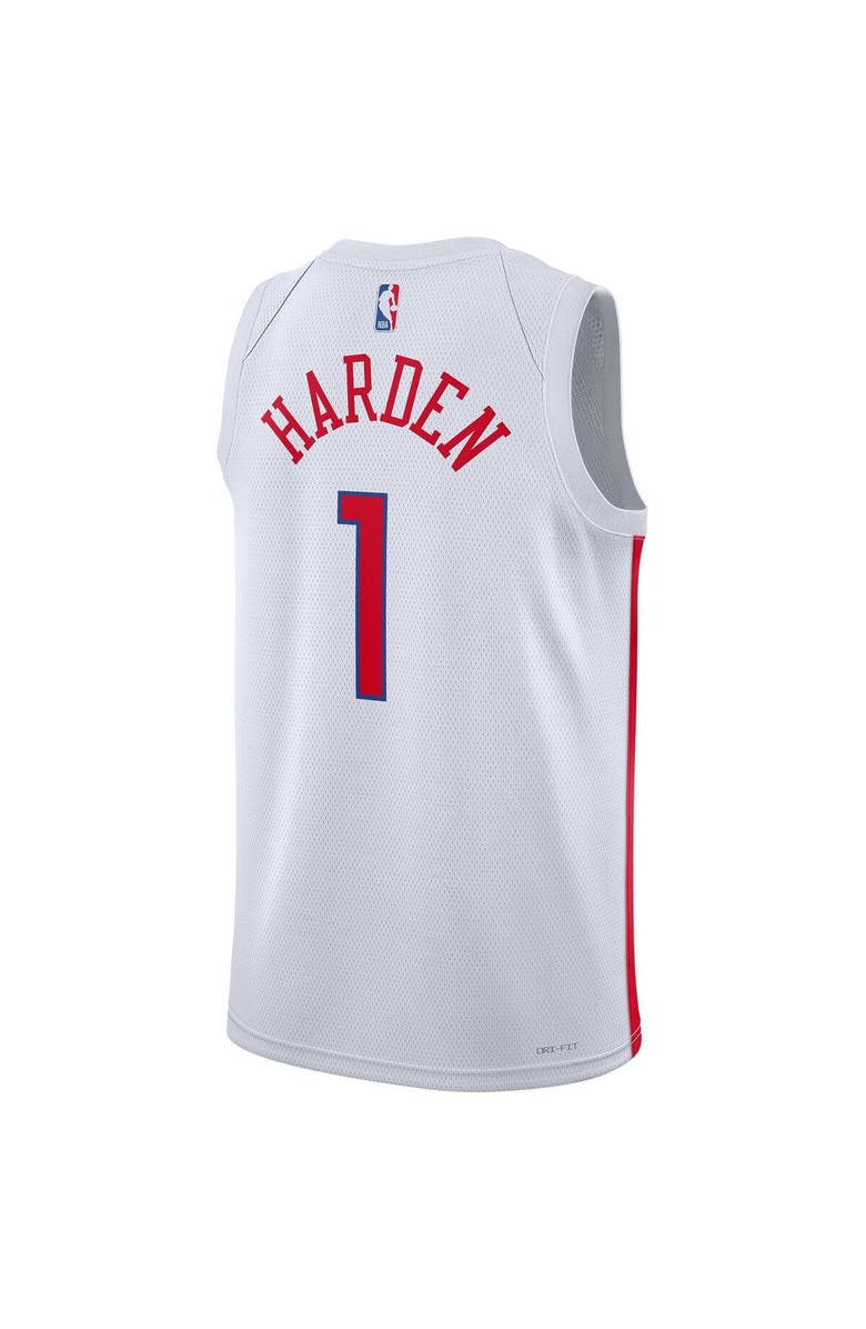Nike Unisex Nike James Harden White Philadelphia 76ers 2022/23 Swingman Jersey - City Edition, Alternate, color, 
