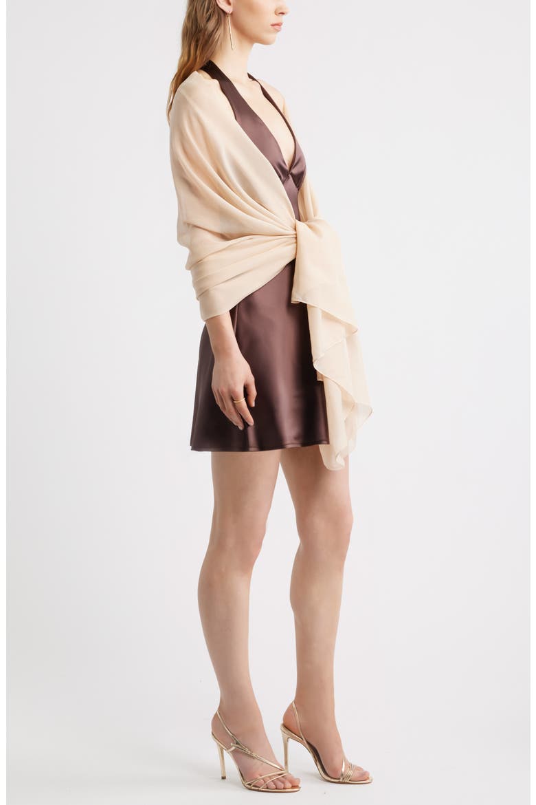 Silk Chiffon Wrap, Alternate, color, CHAMPAGNE