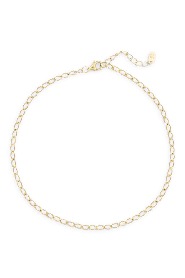18K Gold Plated Sterling Silver Chain Anklet, Alternate, color, GOLD