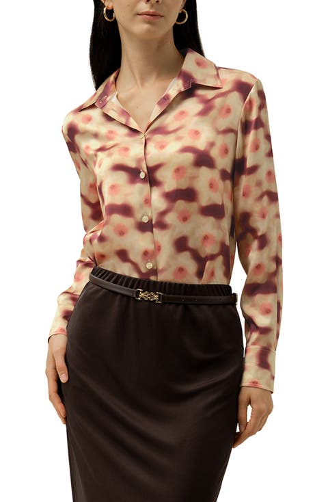 Daffodil Print Silk Blouse