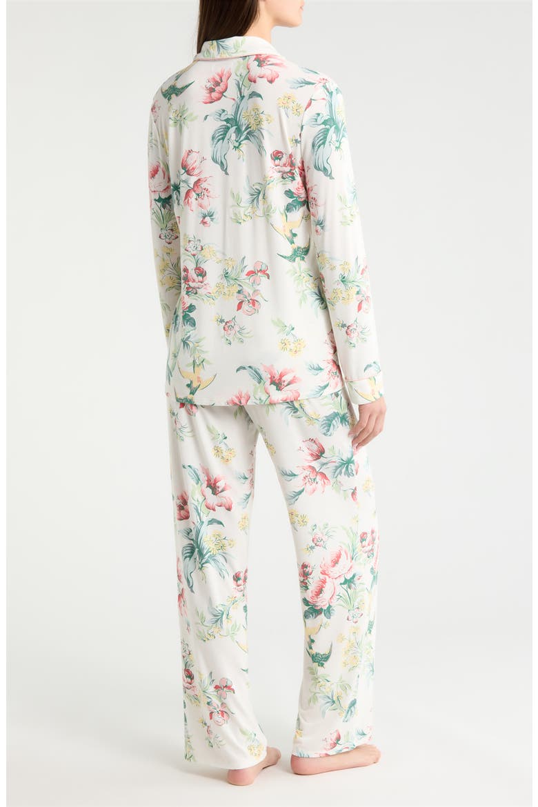 Moonlight Eco Knit Pajamas, Alternate, color, IVORY- CORAL ORANGE BLOSSOM