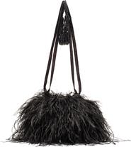 Frances Valentine Pouf Faux Feather Satin Bag