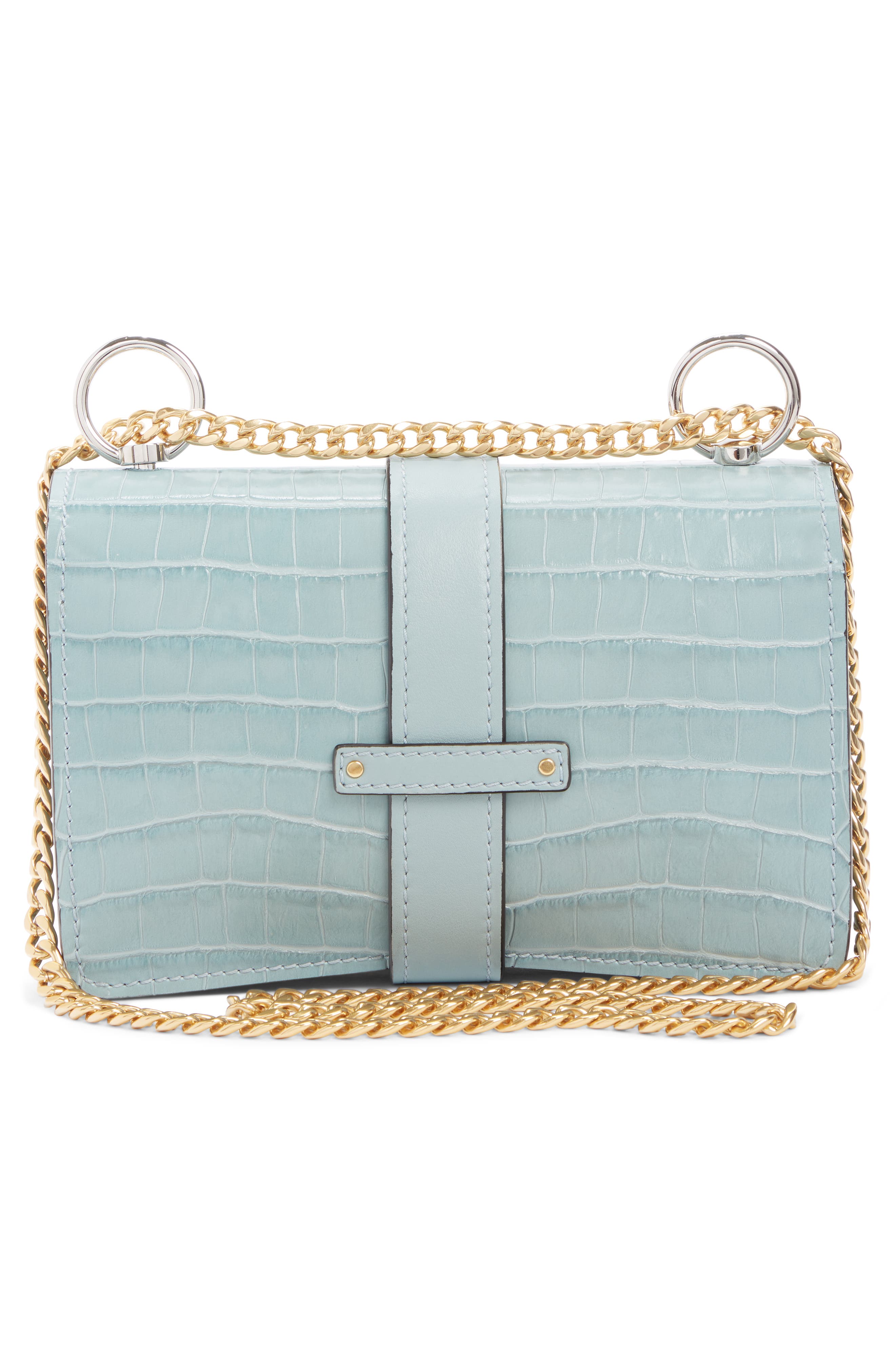 Chloé Aby Small Croc Embossed Shoulder Bag, Alternate, color, 