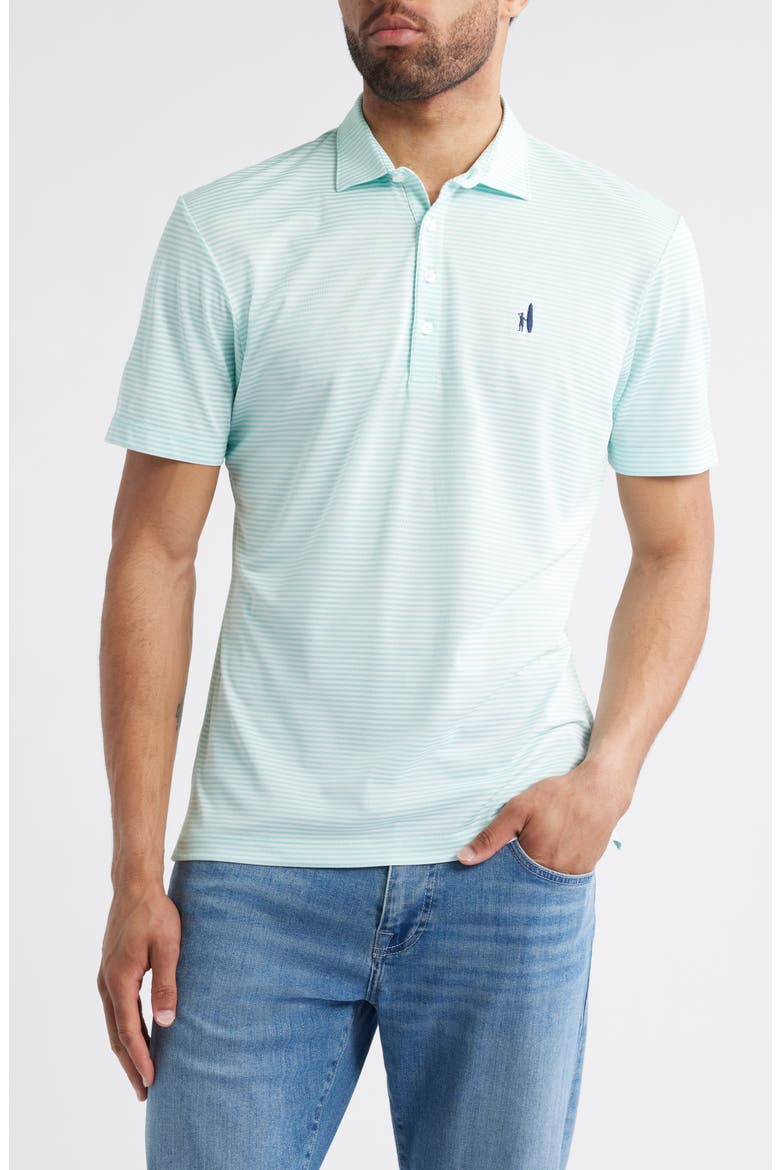 Dru Stripe Performance Polo, Main, color, SARDINIA