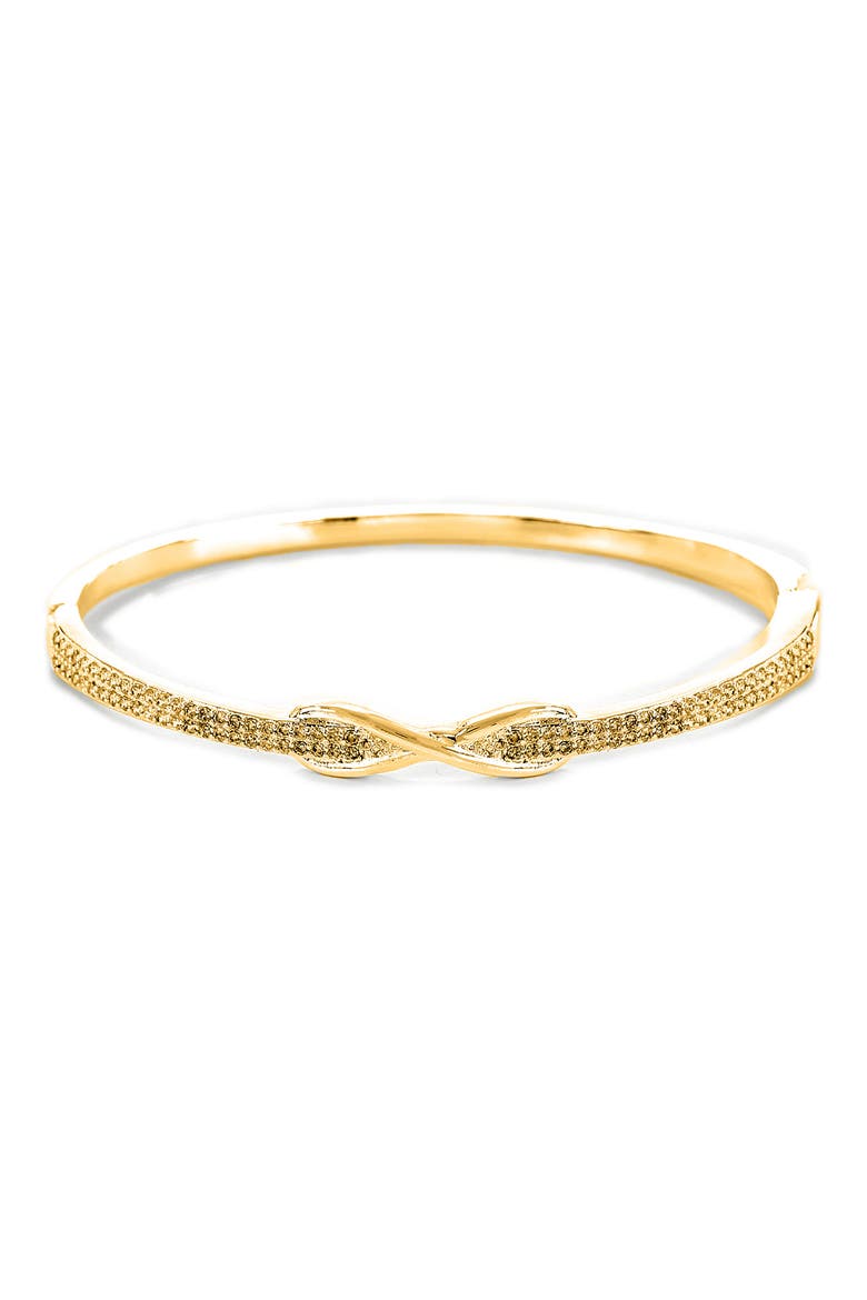 Pavé Cubic Zirconia Infinity Hinge Bangle, Alternate, color, METALLIC GOLD