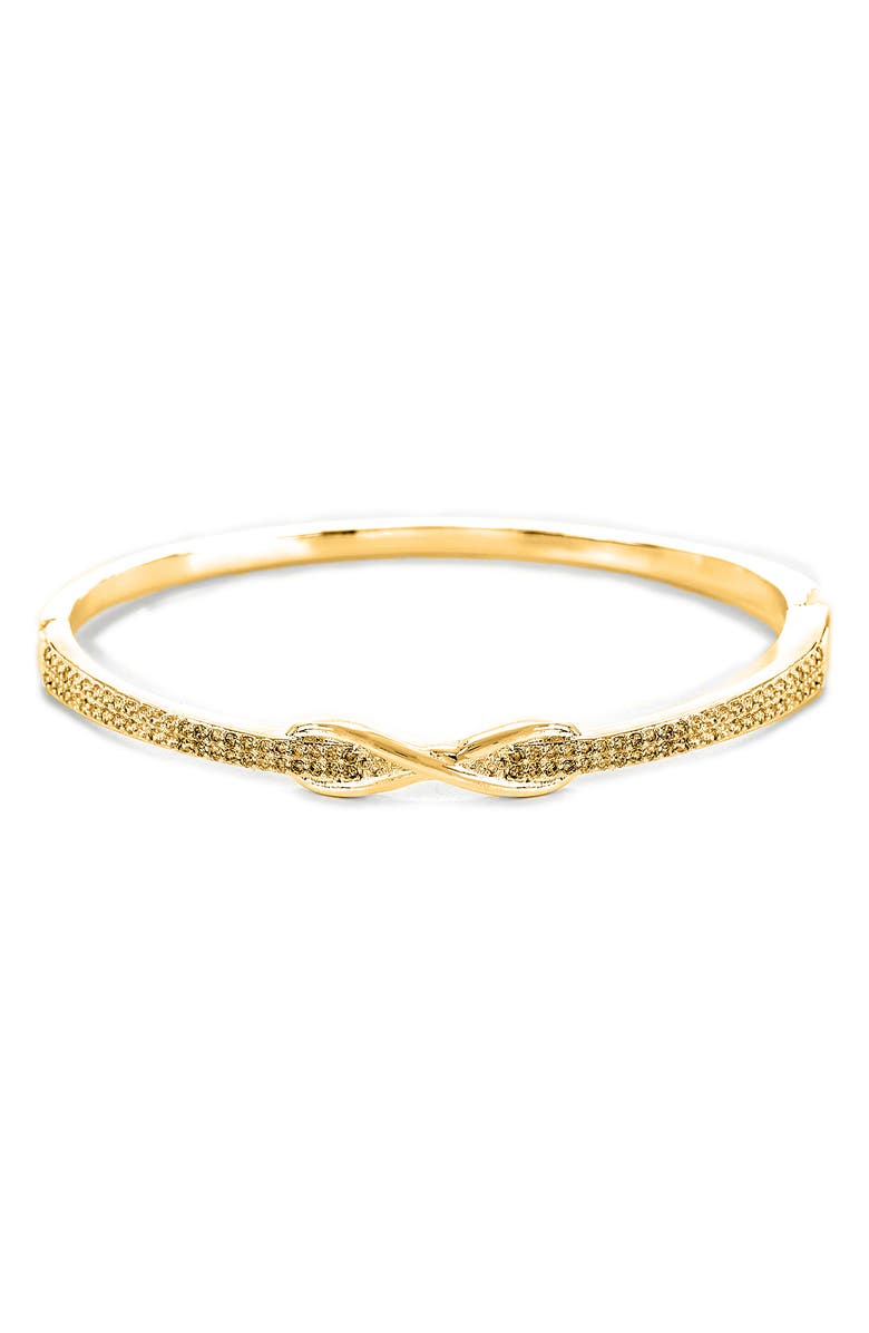 Danecraft Pavé Cubic Zirconia Infinity Hinge Bangle, Alternate, color, Metallic Gold