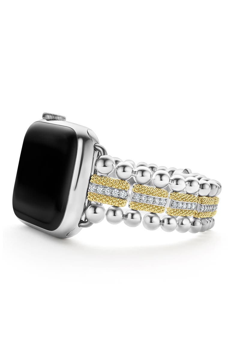 Smart Caviar Diamond Luxe Apple Watch® Watchband, Alternate, color, GOLD/ SILVER