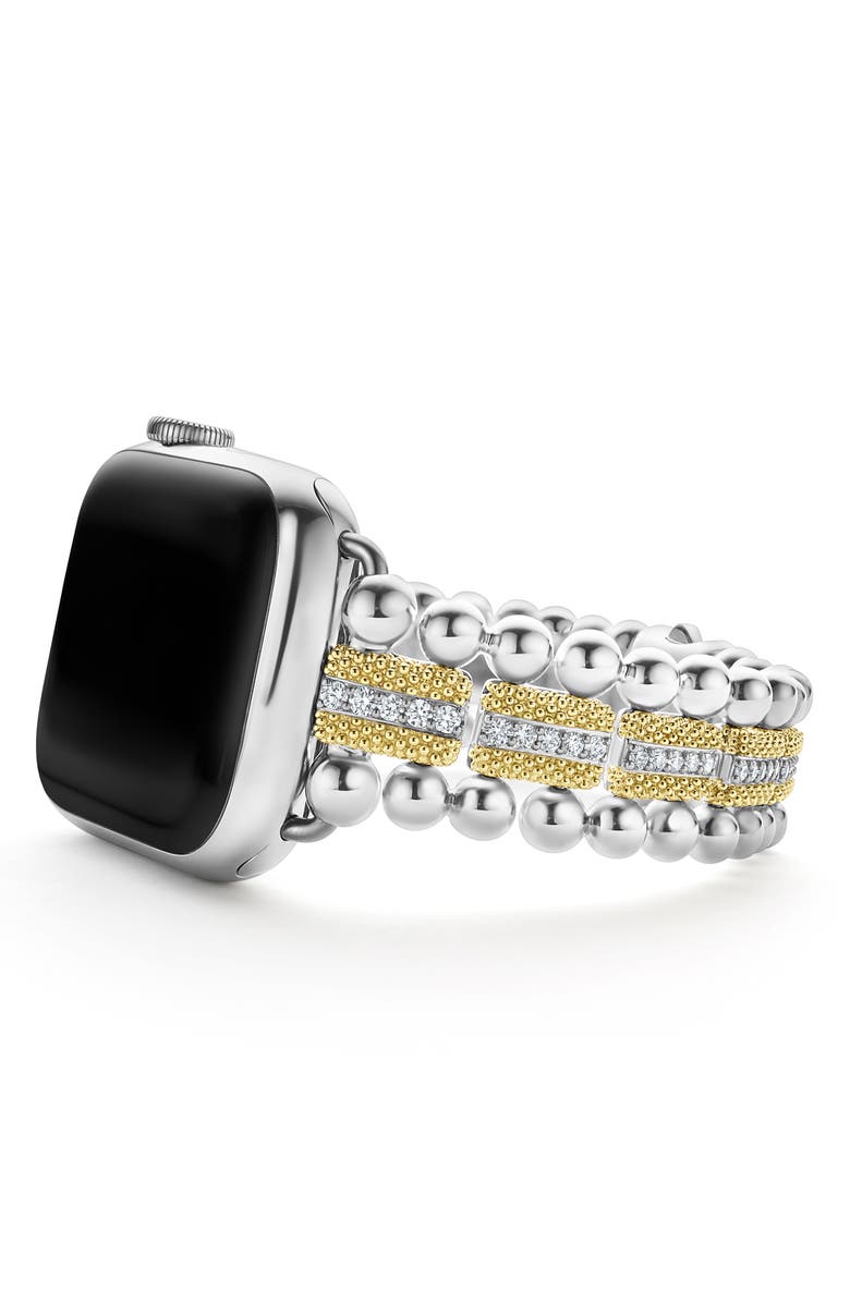 LAGOS Smart Caviar Diamond Luxe Apple Watch<sup>®</sup> Watchband, Alternate, color, Gold/ Silver