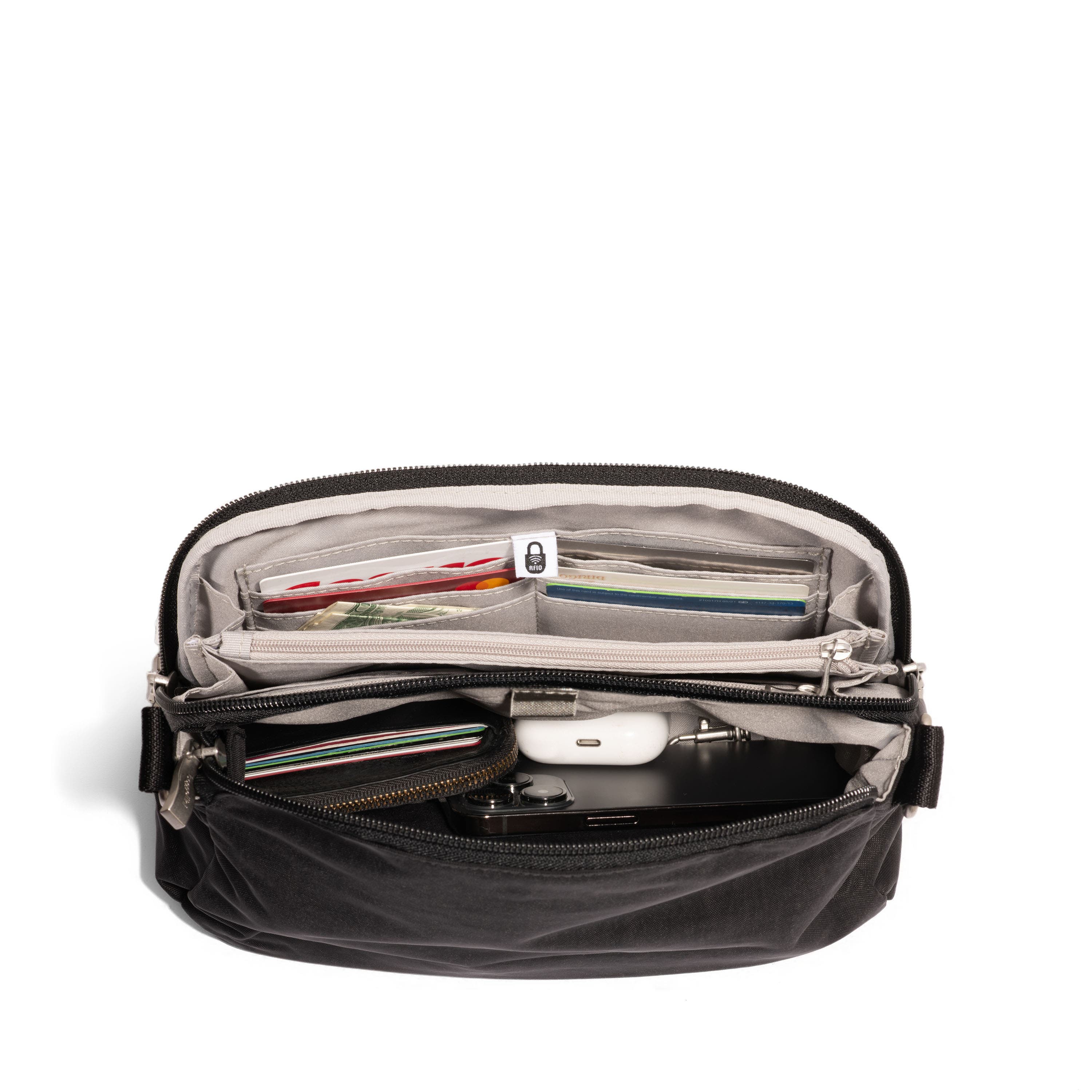 BAGGALLINI Coastal Flip Lock Crossbody Bag, Alternate, color, Black