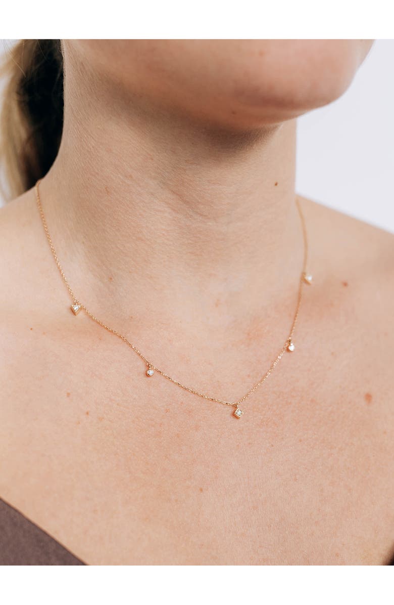 Anzie Cleo Diamond Dangling Shapes Necklace, Alternate, color, Gold/ Diamond