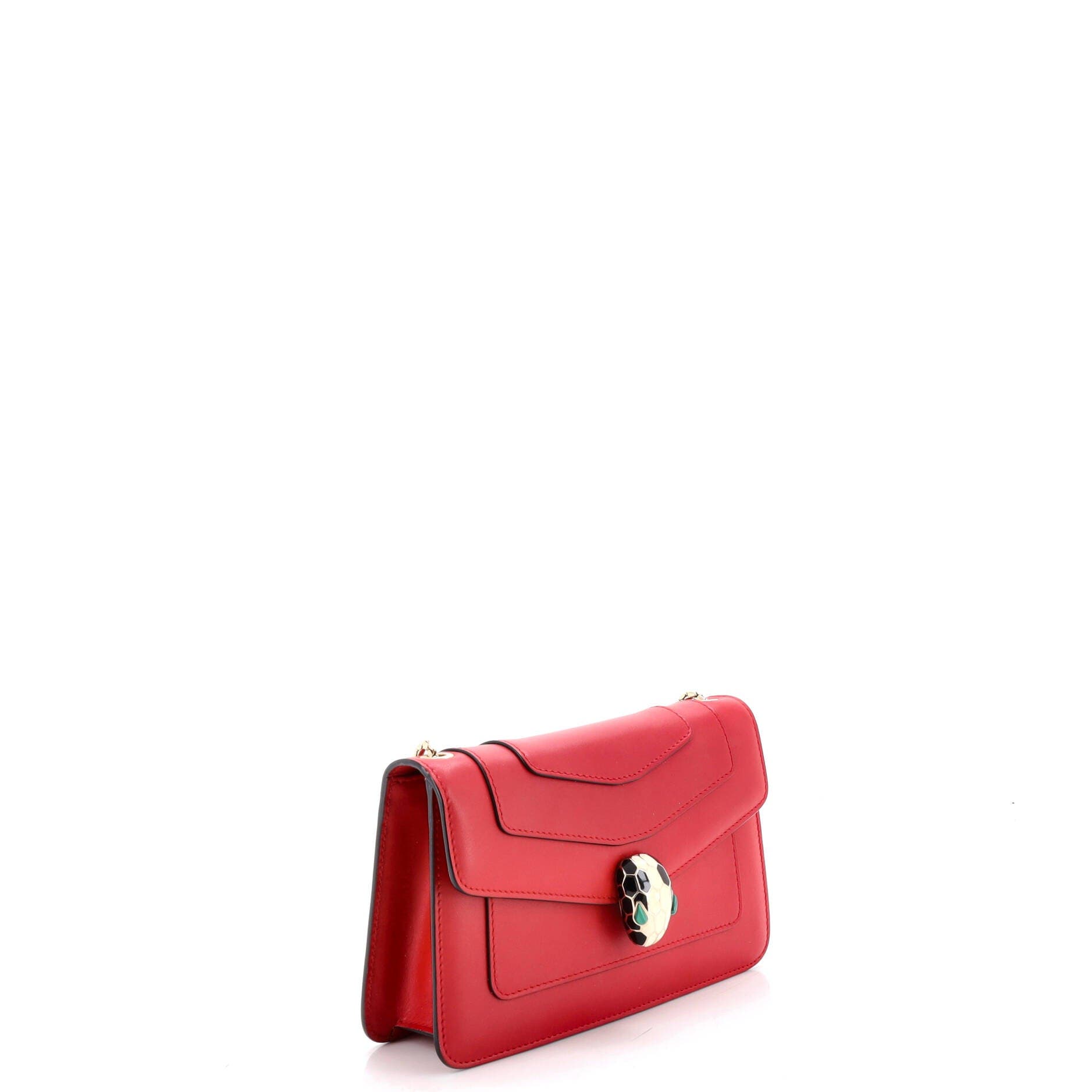 Serpenti Forever Shoulder Bag Leather Small, Alternate, color, Red