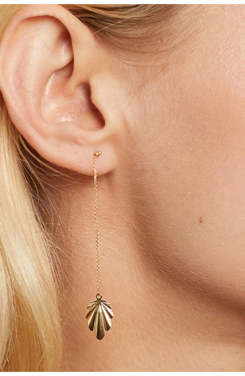 Oradina 14K Yellow Gold Fanfare Drop Earrings, Alternate, color, Yellow Gold