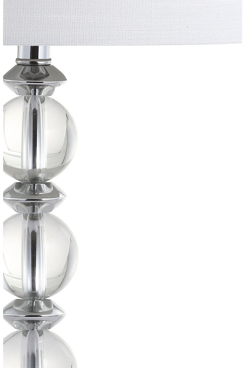 Paul 26" Crystal/Metal LED Table Lamp, Clear/Chrome, Alternate, color, Clear/Chrome