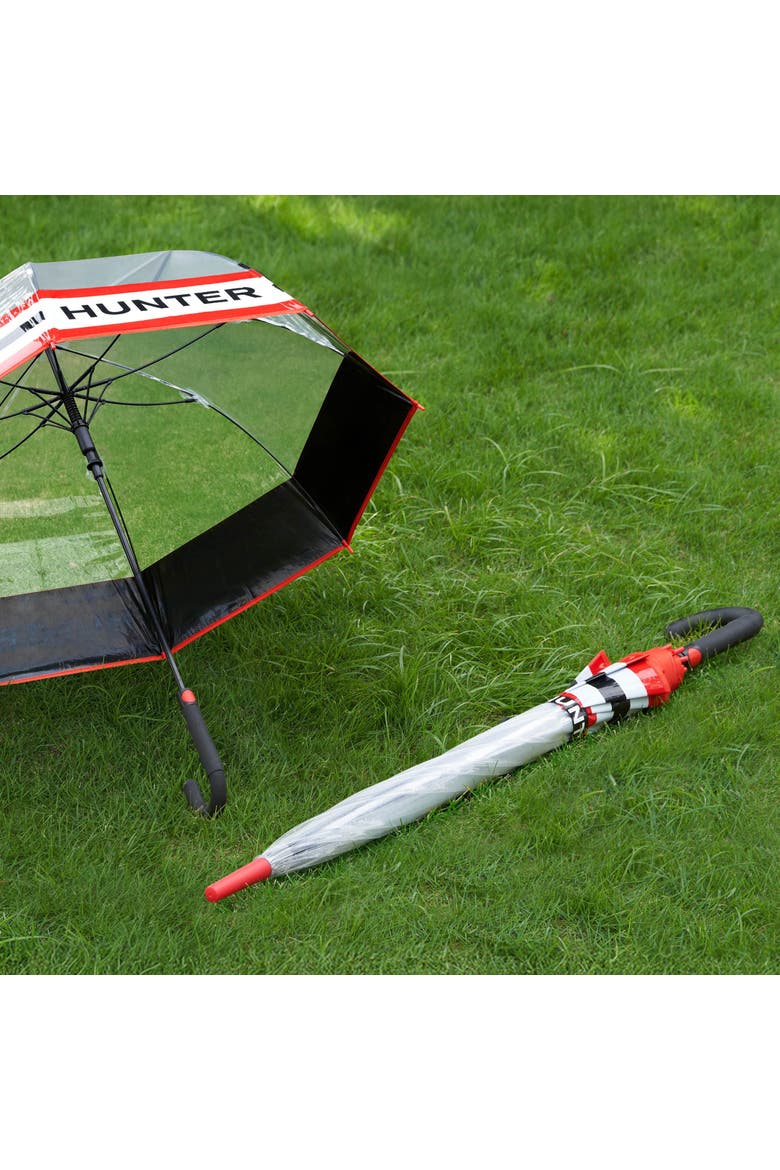 Classic Stripe Bubble Umbrella, Alternate, color, Black/Red